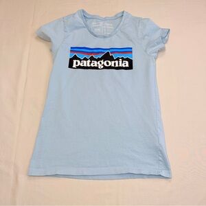 Patagonia girls Sky Blue Short Sleeve Tee